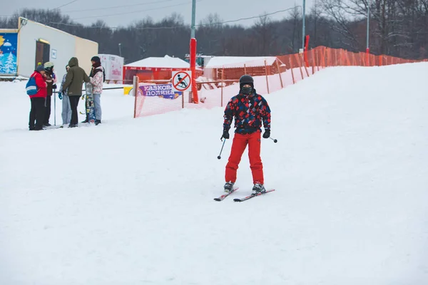 Kazkova Polyana Ukraine 2019 Man Ski Hill — 스톡 사진