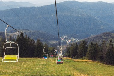 Zakhar Berkut, Ukrayna - 7 Eylül 2019: Yaz Dağları seyahat koltuğu zirveye yükseliyor