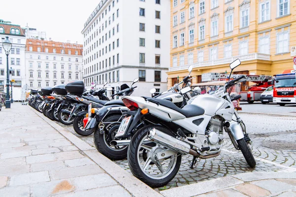 Vienna Austria Mei 2019 Pemandangan Tempat Parkir Sepeda Motor Kota — Stok Foto