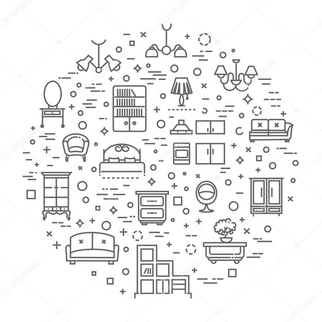 Furniture and home decor icon set Stock Vector by ©tettygreen ...