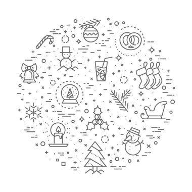 Xmas konsept illüstrasyon, ine tasarım vektör şablonu