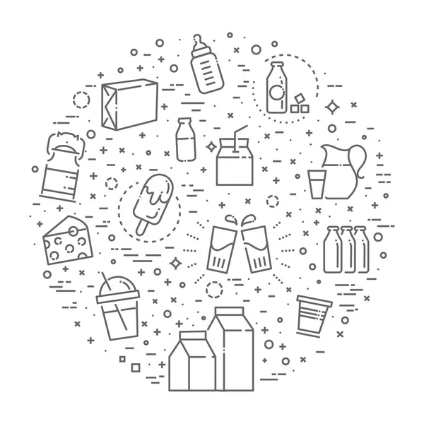 Set van pictogrammen voor melk — Stockvector