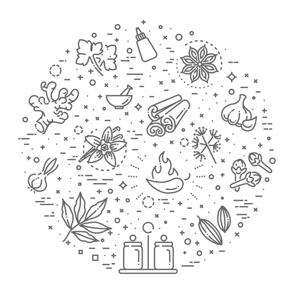 Web icon set - spices, condiments and herbs — Stock Illustration Web icon set - spices, condiments and herbs Vector Graphics