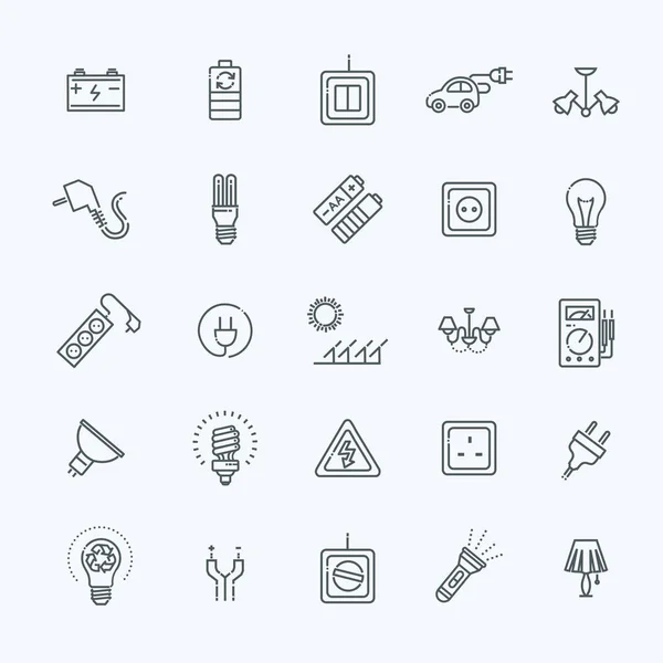 Accesorios eléctricos iconos — Archivo Imágenes Vectoriales