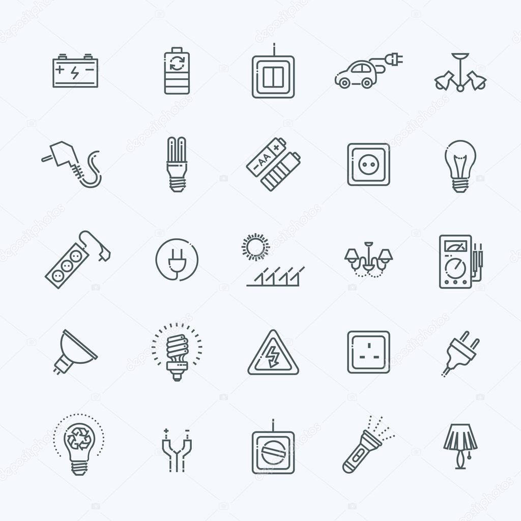 Electric accessories icons