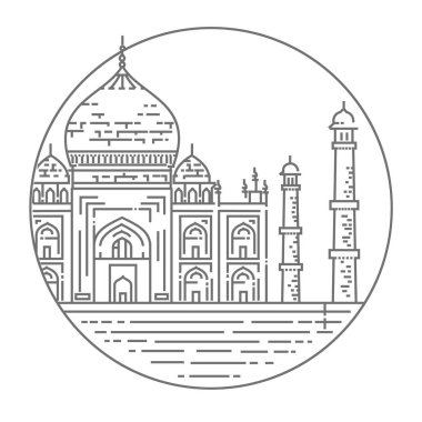 Anahat illüstrasyon Taj Mahal saray simgesinin