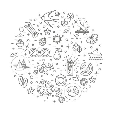 Anahat web Icon set - yaz, tatil, plaj