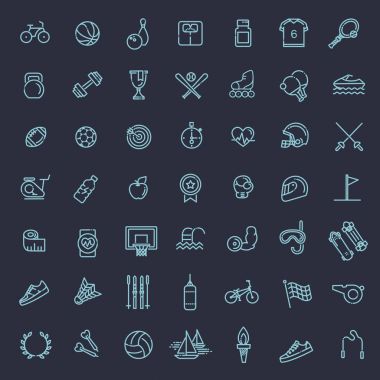 Özet web simgesi seti - spor ve spor