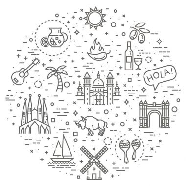 İspanya Icon set özetlenen