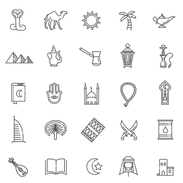 Outline icons set - Islam collection — Stock Vector