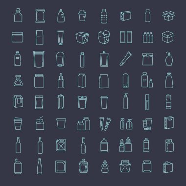 Şişe, ambalaj koleksiyonu - vektör