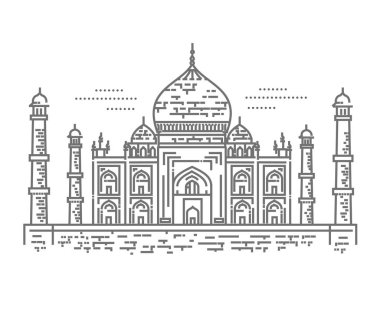 Anahat illüstrasyon Taj Mahal saray simgesinin
