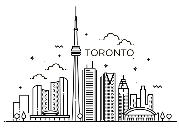 Liniowy transparent z Toronto. Grafika liniowa. — Wektor stockowy