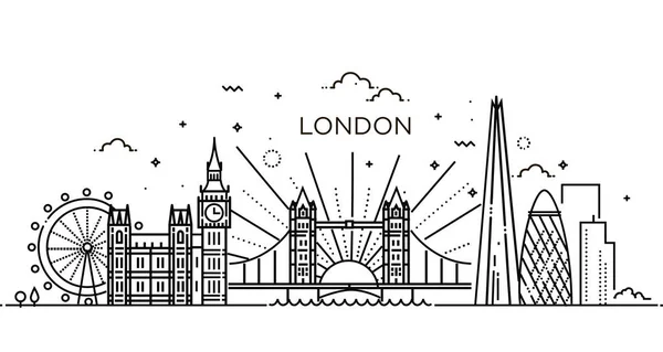 Banner lineal de Londres. — Vector de stock