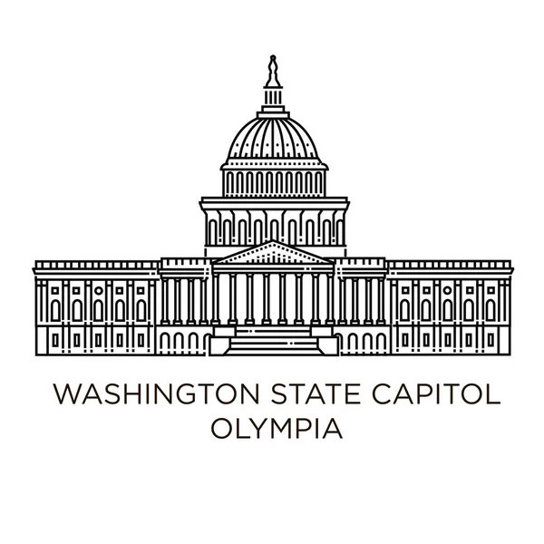 ワシントン州議会議事堂でオリンピア、アメリカ合衆国 — ストックベクタ