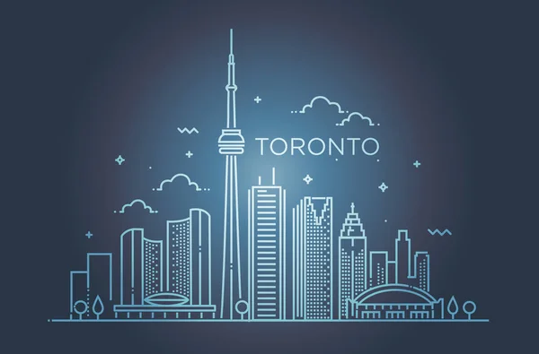 Bandera lineal de Toronto. Línea de arte . — Vector de stock