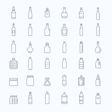 Şişe, ambalaj koleksiyonu - vektör