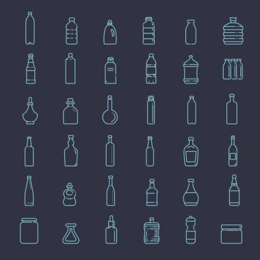 Şişe, ambalaj koleksiyonu - vektör