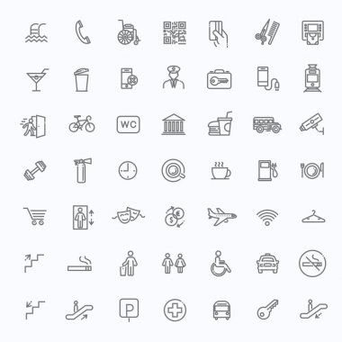 Halkla İlişkili Basit Yönlendirme Vektör Satırı Simgeleri Kümesi