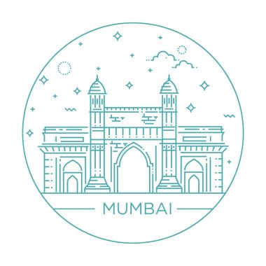 Hindistan Mumbai illüstrasyon kapı yolu