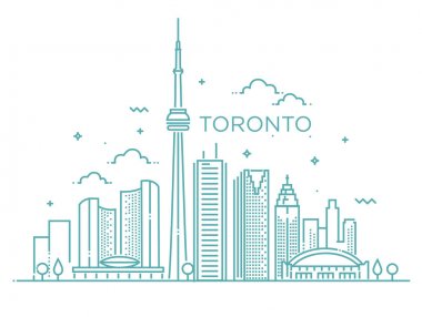 Doğrusal afiş Toronto. Hat sanatı.