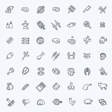 Etle İlgili Basit Vektör Satırı Simgeleri Kümesi