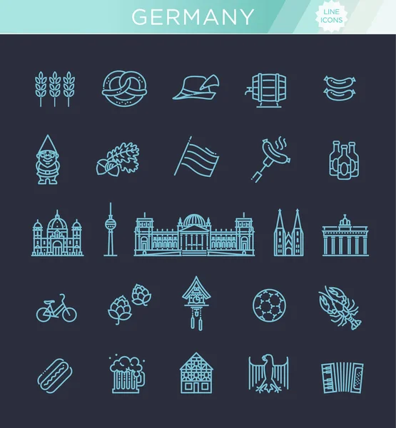 传统符号的文化、 建筑和德国菜 — 图库矢量图片