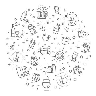 Anahat web Icon set - kahve, çay, alkol