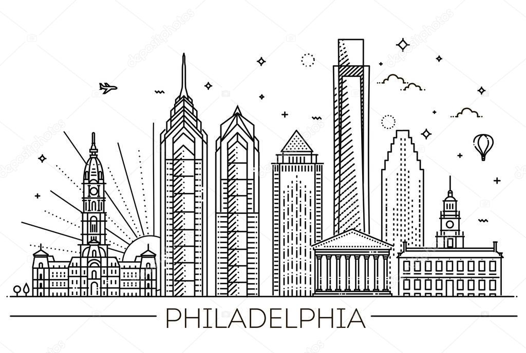 Philadelphia. Pennsylvania USA. Skyline with panorama