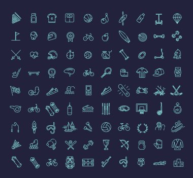 Özet web simgesi seti - spor ve spor