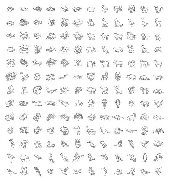 Çizgi hayvanlar konseptlerin, Icons set