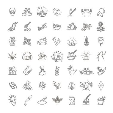 Vektör çizimler alternatif tıp farklı türde kümesi