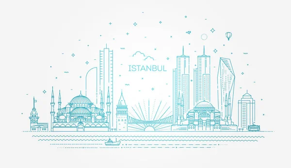 O horizonte de Istambul. Ilustração vetorial —  Vetores de Stock