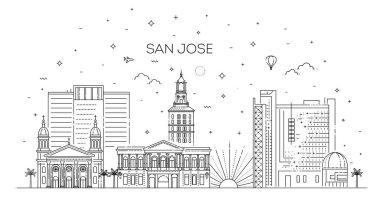 En Düşük San Jose Şehri Doğrusal Skyline