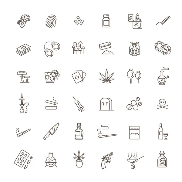 Einfaches Set von medikamentenbezogenen Vektor Line Icons. — Stockvektor