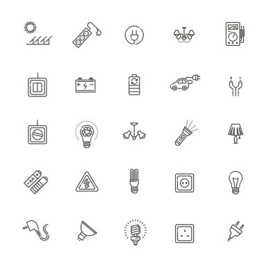 Elektrikli aksesuar ikonları. Elektrik simgelerini ayarla