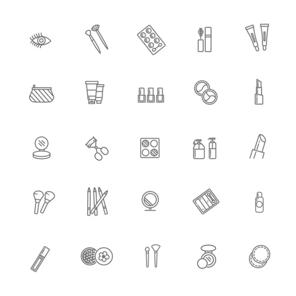 Beauty Cosmetic Minimalistic Flat Line Outline Stroke Icon Pictogram — Stock Vector