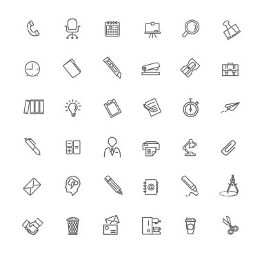 vektör hat web Icon set - ofis yönetimi