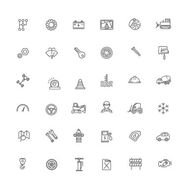 uto servis konsepti illüstrasyon ince çizgi düz tasarım