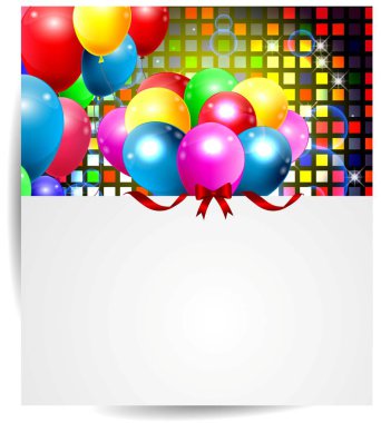 Renkli balonlarla doğum günü arkaplanı