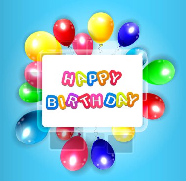 Renkli balonlarla doğum günü arkaplanı