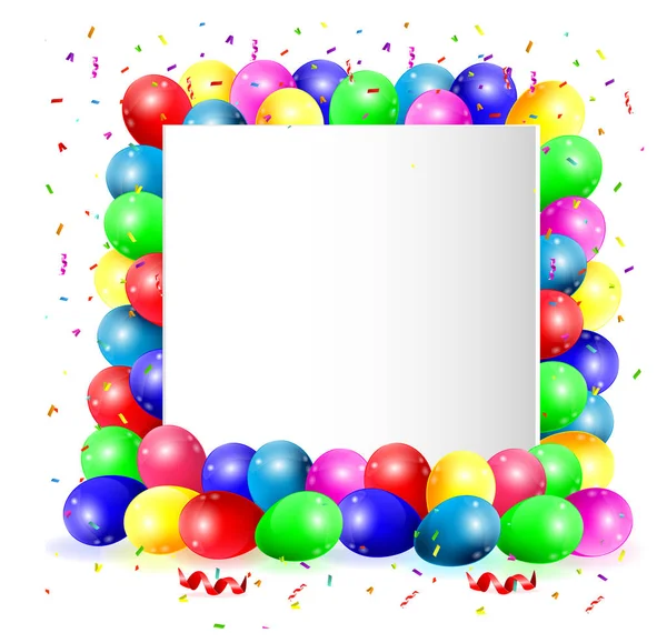Fondo de cumpleaños con globos de colores — Archivo Imágenes Vectoriales