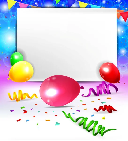 День рождения фон с красочными воздушными шарами — стоковый вектор