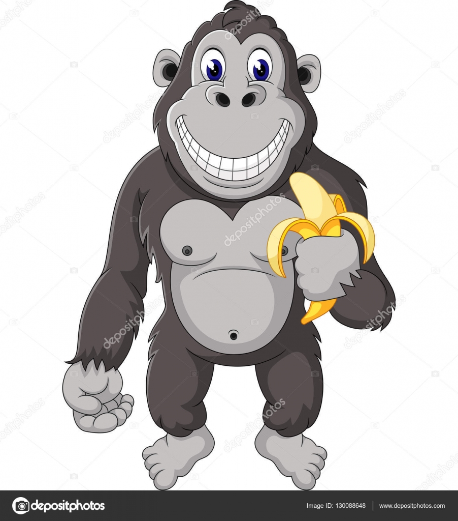 Funny gorilla cartoon of illustration Stock Vector by  ©hermandesign2015@gmail.com 130088648