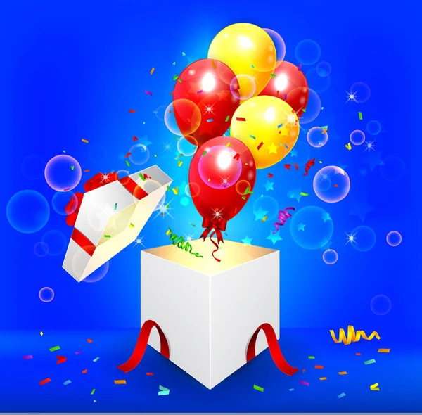 Latar belakang ulang tahun dengan balon berwarna-warni - Stok Vektor