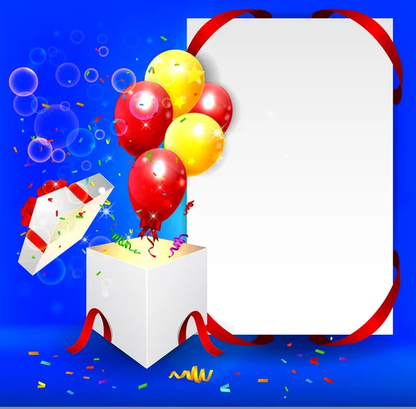 День рождения фон с красочными воздушными шарами — стоковый вектор