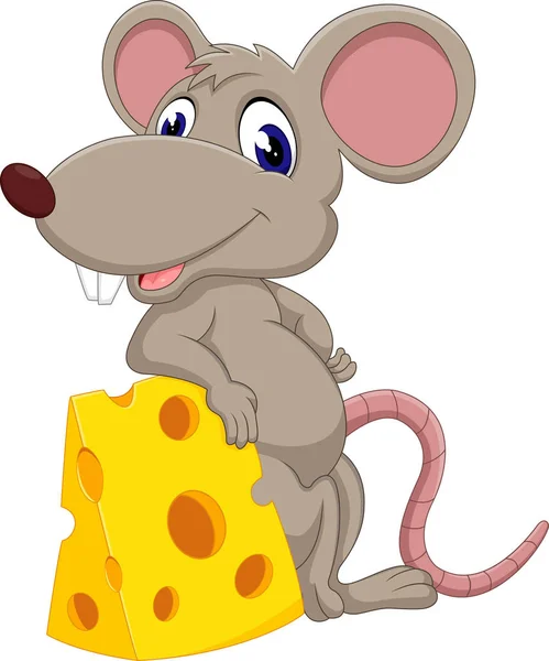 Drăguț desene animate cu mouse-ul de ilustrare — Vector de stoc