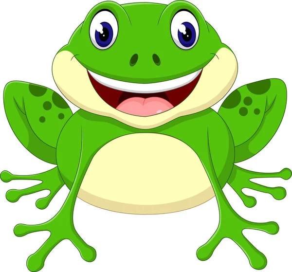 Caricature grenouille mignonne de l'illustration — Image vectorielle