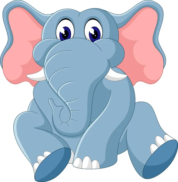 Mignon éléphant dessin animé de l'illustration — Image vectorielle