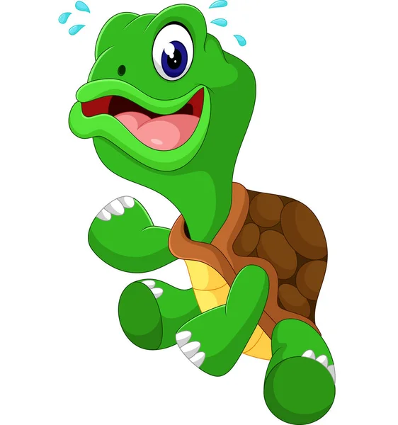 Roztomilý kreslený želva ilustrace — Stockový vektor